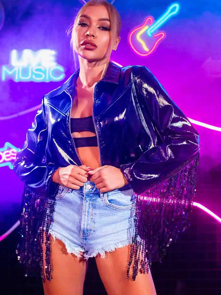 fringe sparkle jacket