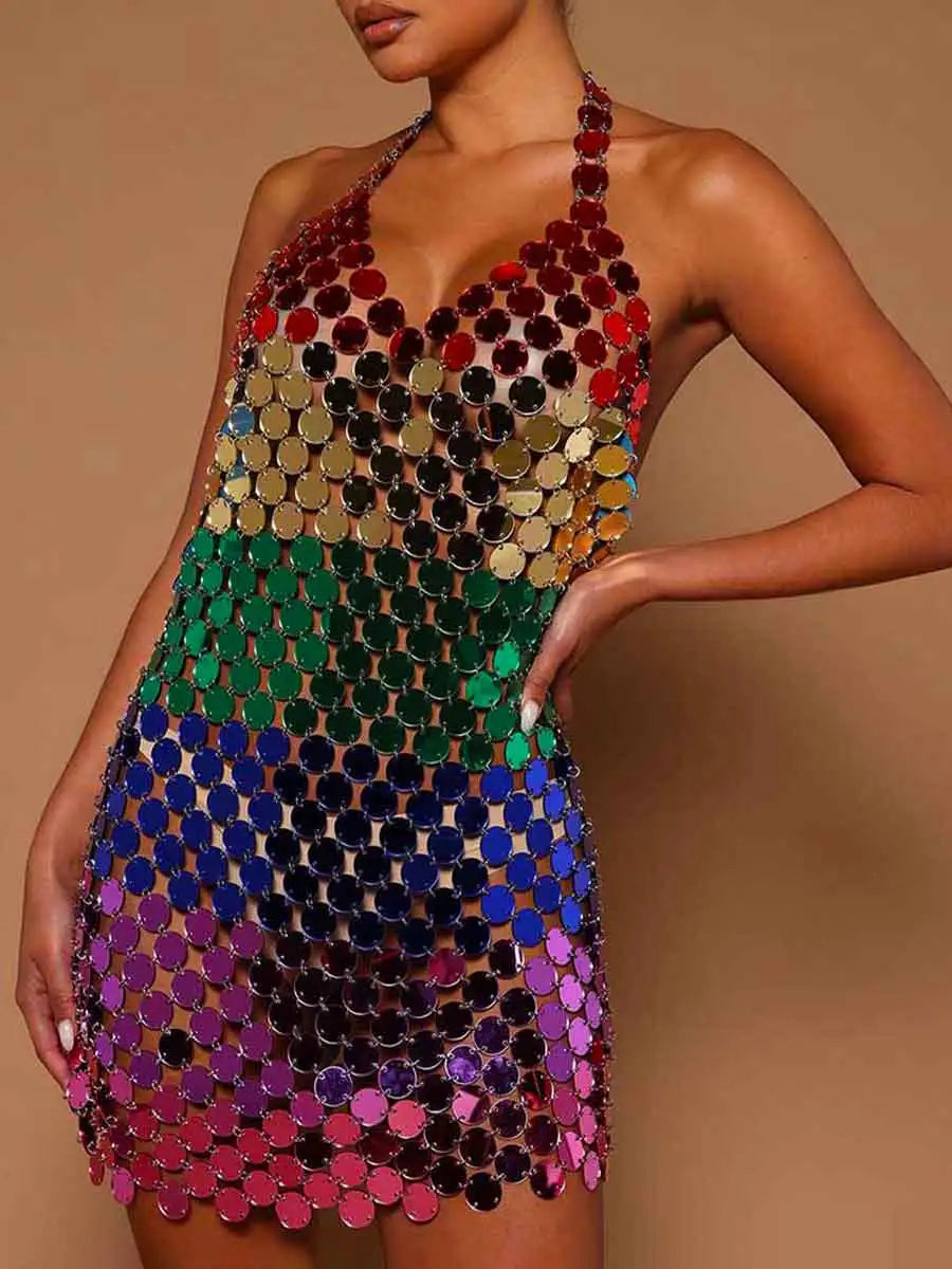 Multicolor Sequin Dress