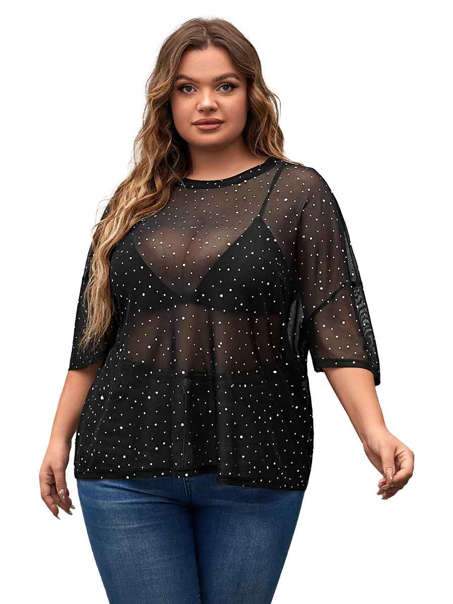 plus size rhinestone shirts