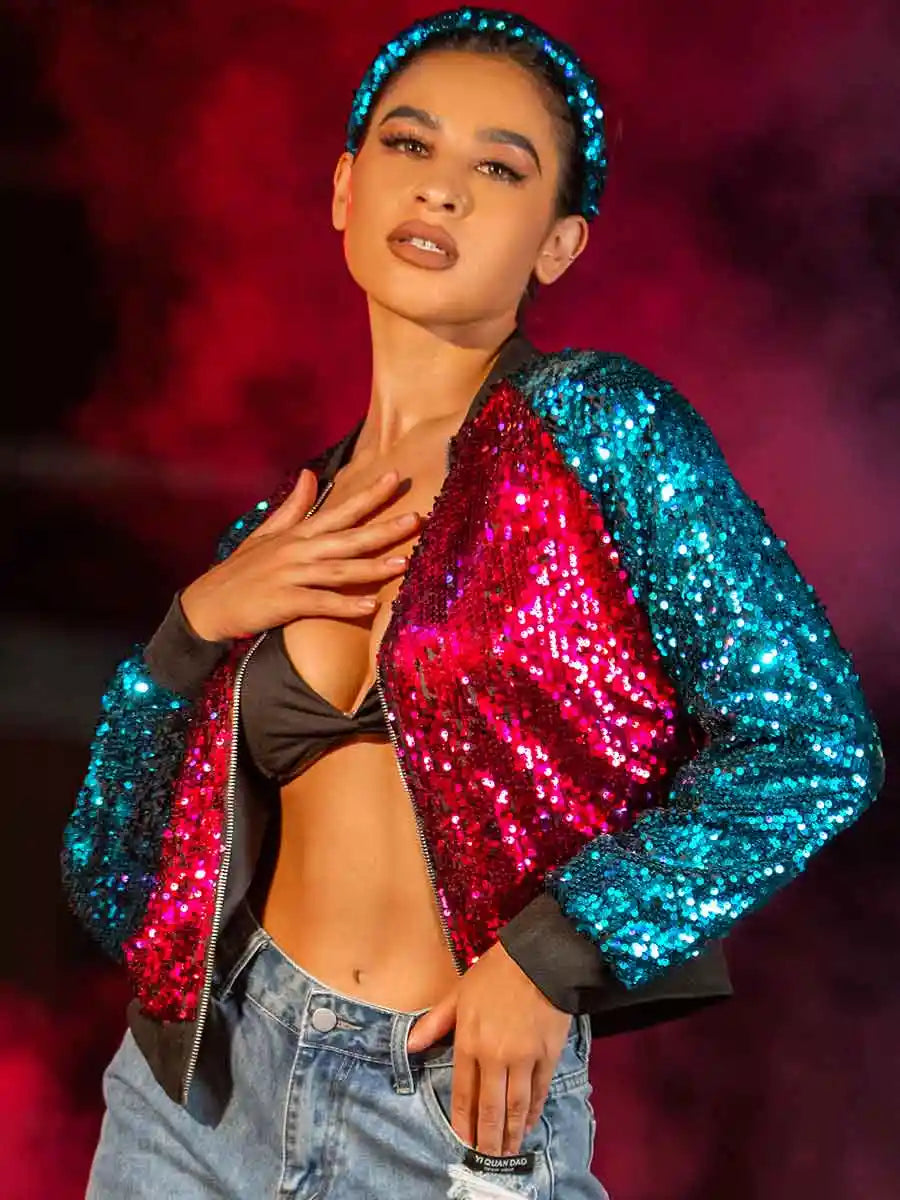 red sequin jacket