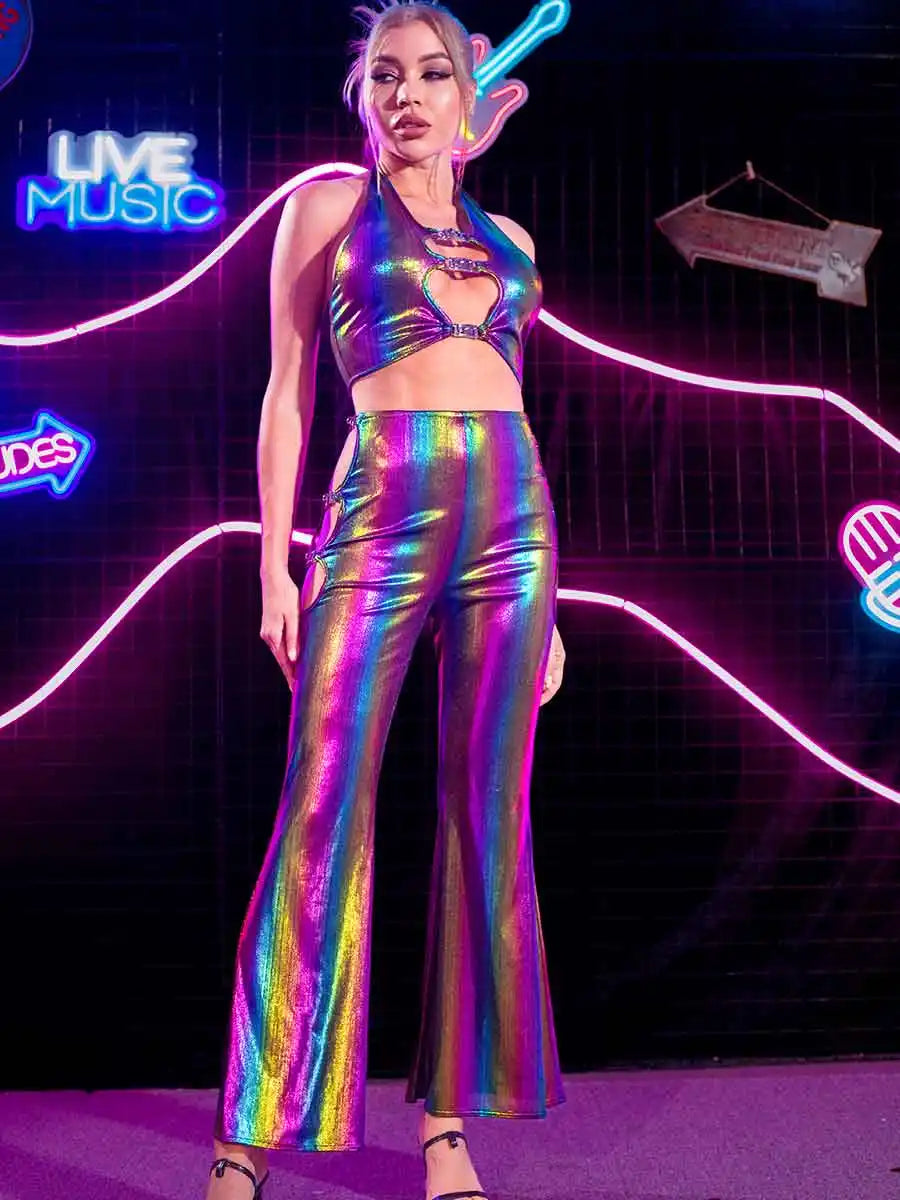 Reflective Two Piece Pants Set