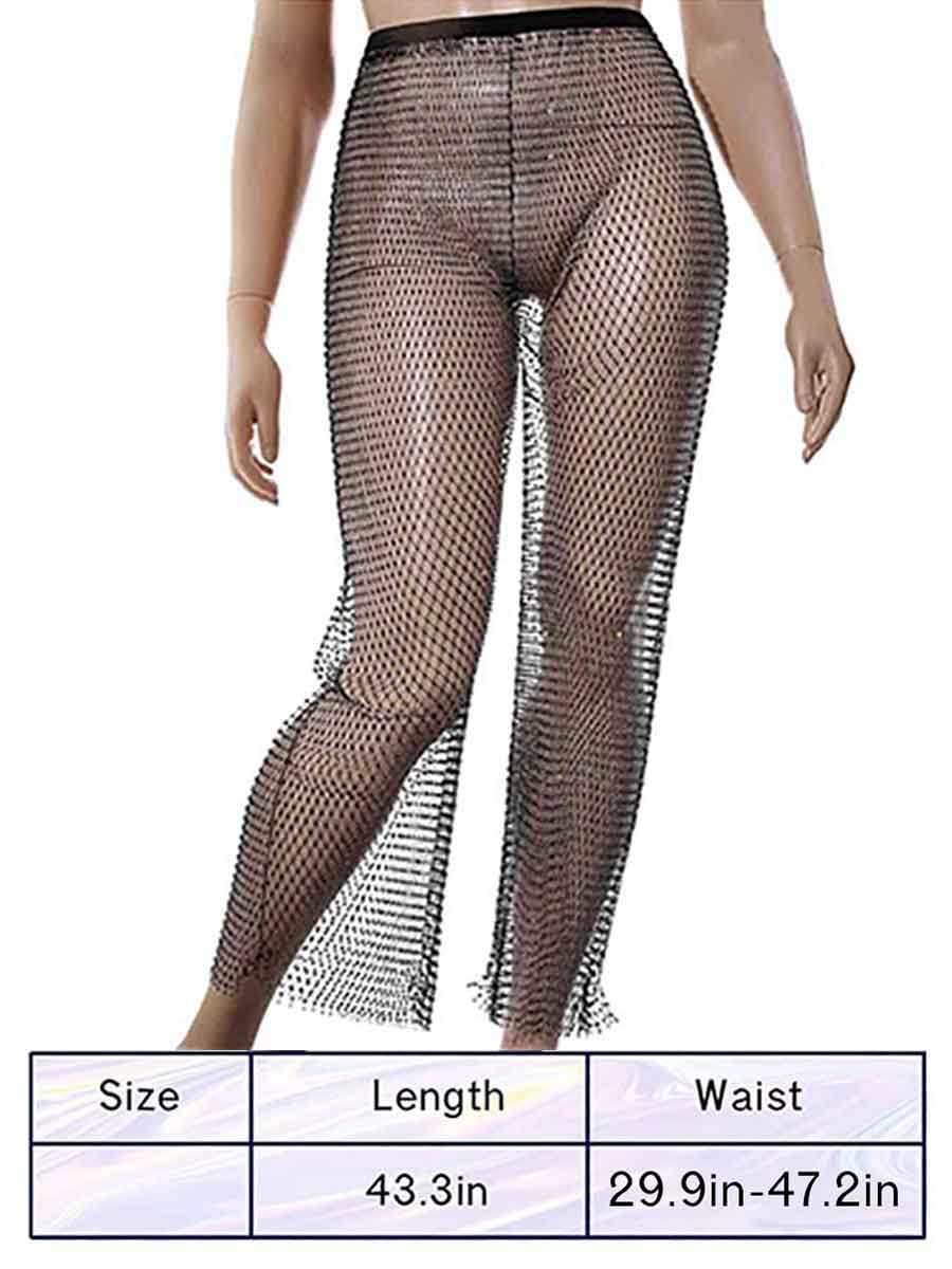 Rhinestone Net Pants