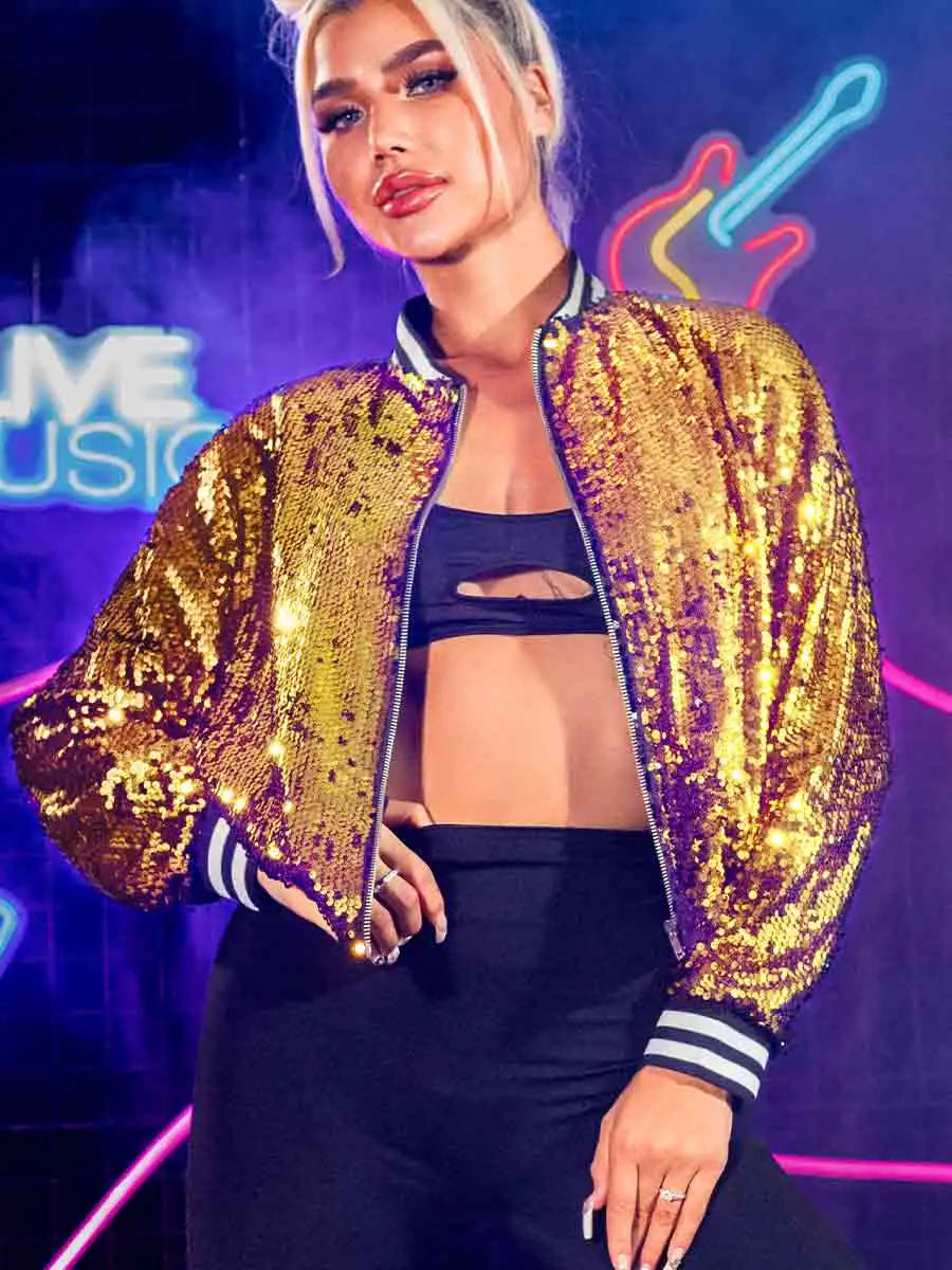 Gold Sequin Tassel Jacket