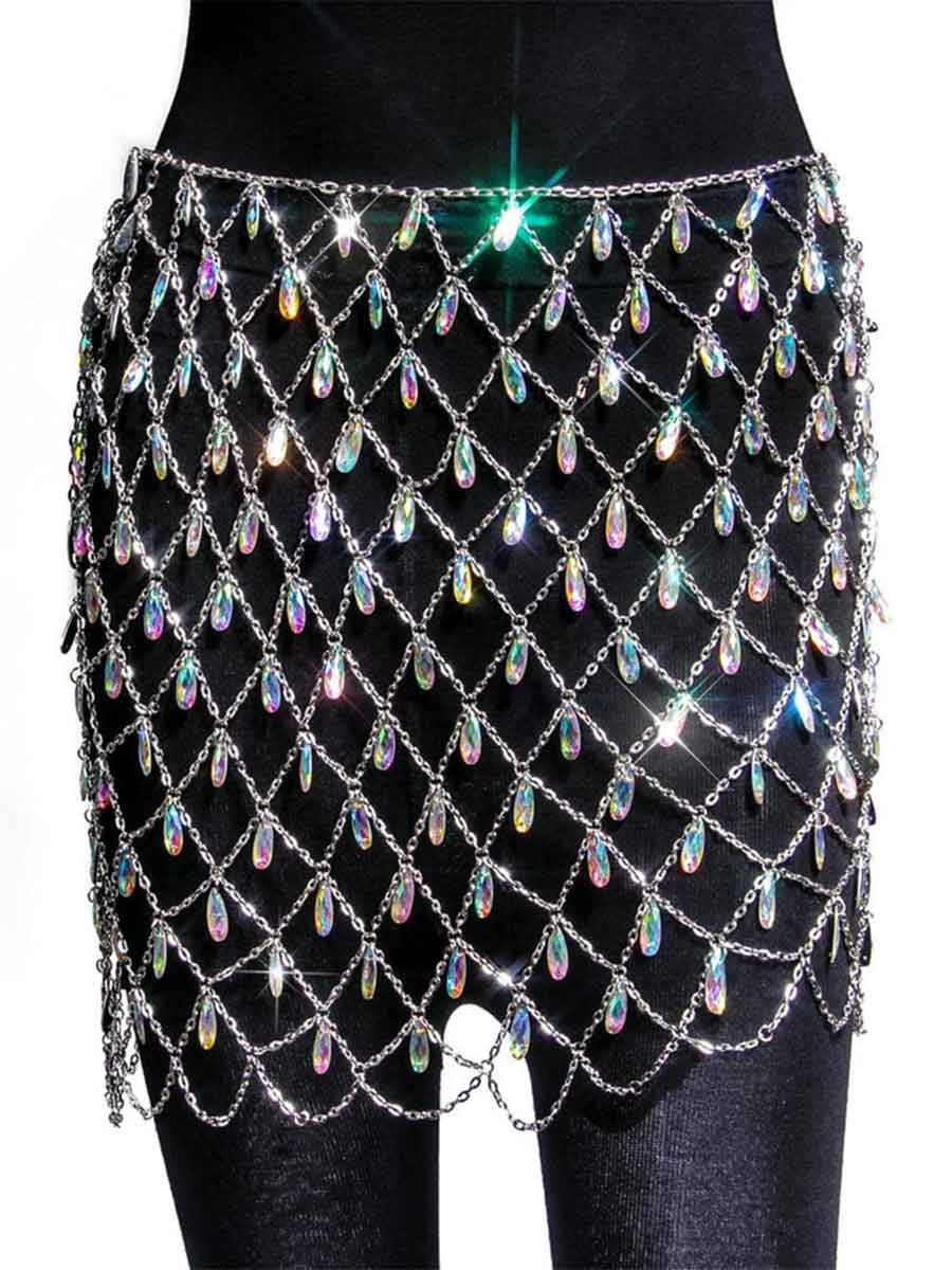 rhinestone midi skirt