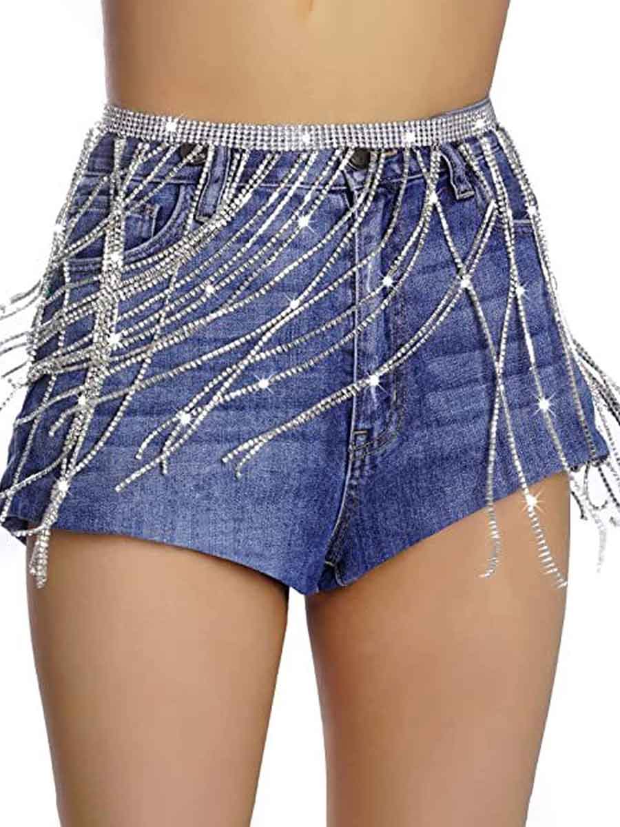 Rhinestone Tassel Skirt