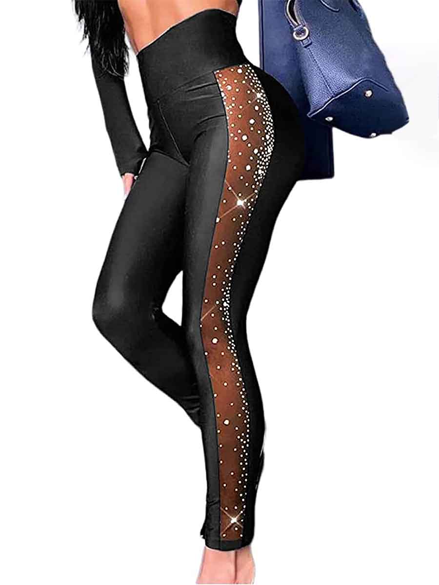 Black Rhinestone Pants