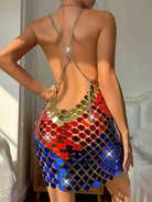 Colorful Sequin Dress - Slip Backless Mini Dresses