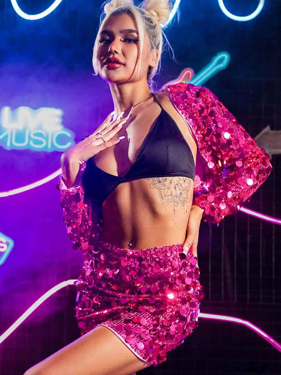 Sparkly Pink Skirt Set
