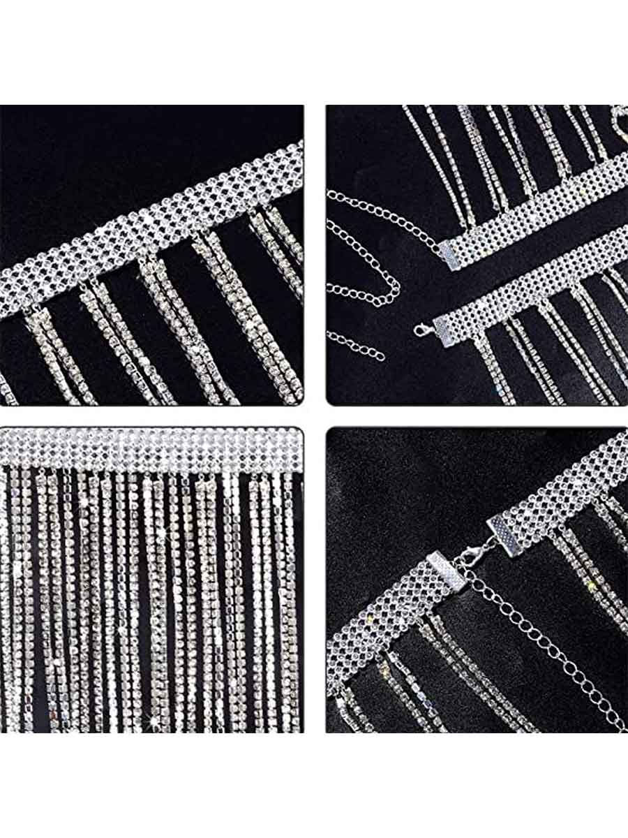 Rhinestone Tassel Skirt Detail