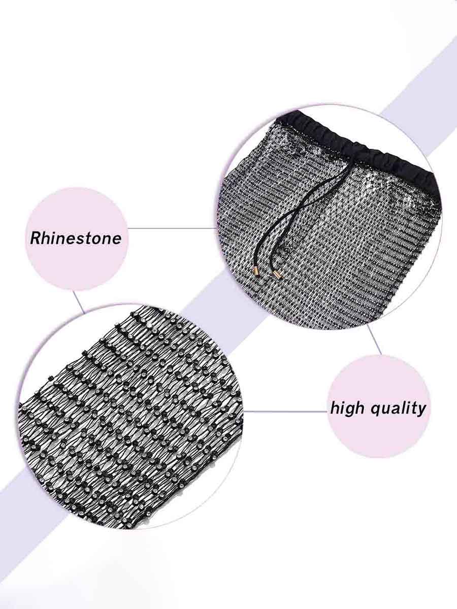 Mesh Rhinestone Loose Pants