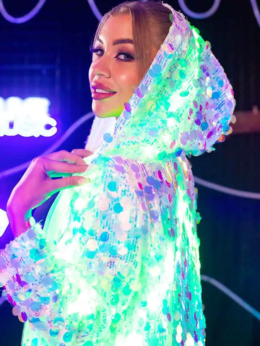 silver sequin long sleeve