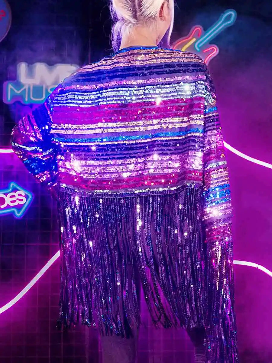 Sequin Tassel Jacket Top