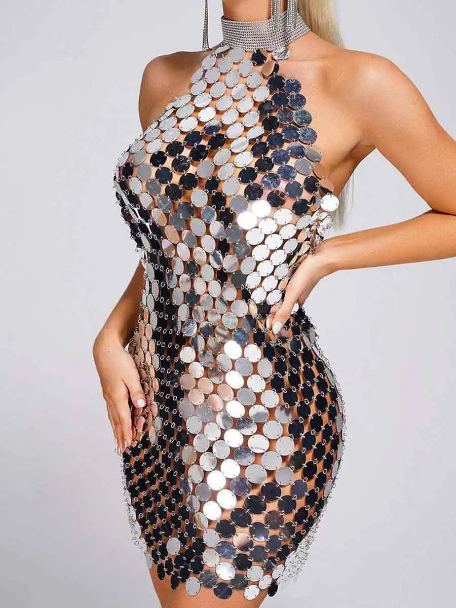 Sparkly Sequin Disco Dress