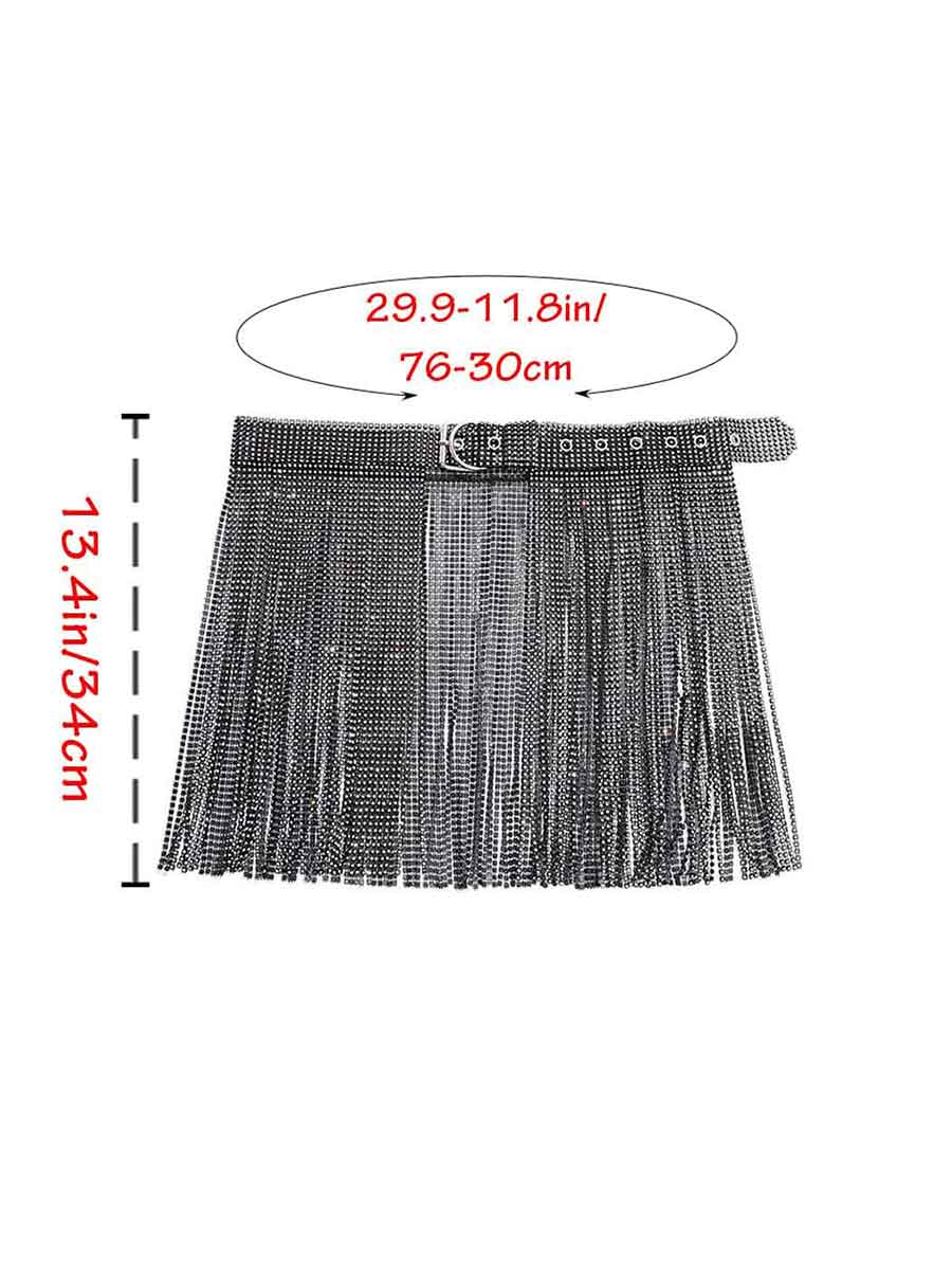 rhinestone fringe skirt