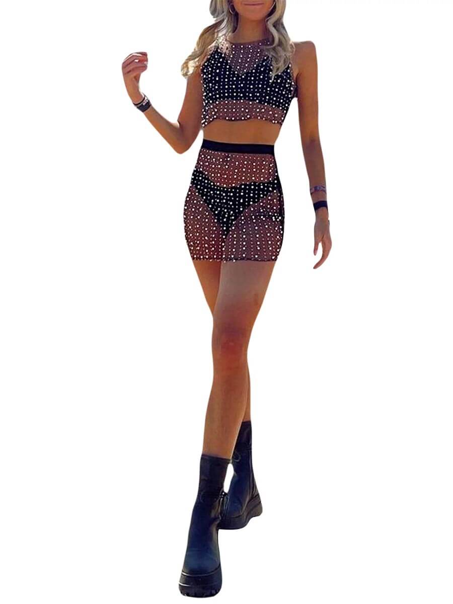 Pearl & Rhinestone Mesh Set