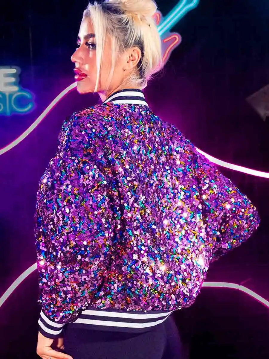 Sparkly Colored Long Sleeve Jacket