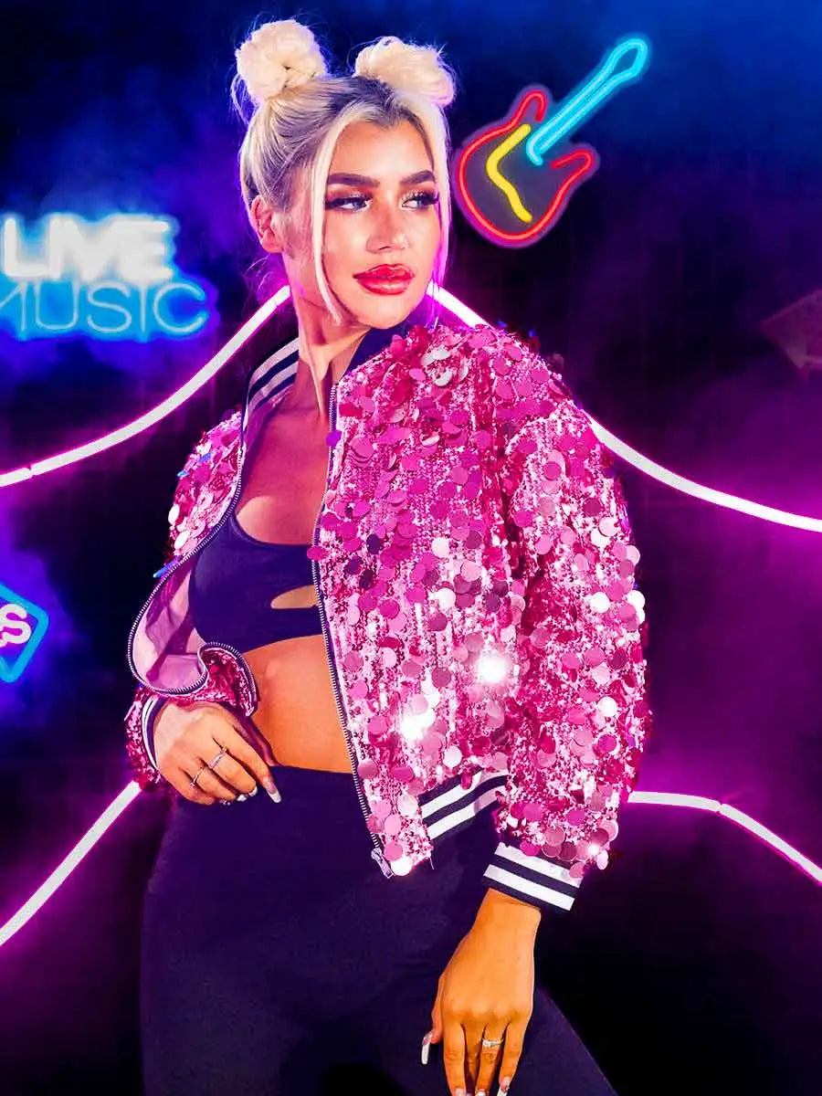 Bright Pink Sequin Jacket