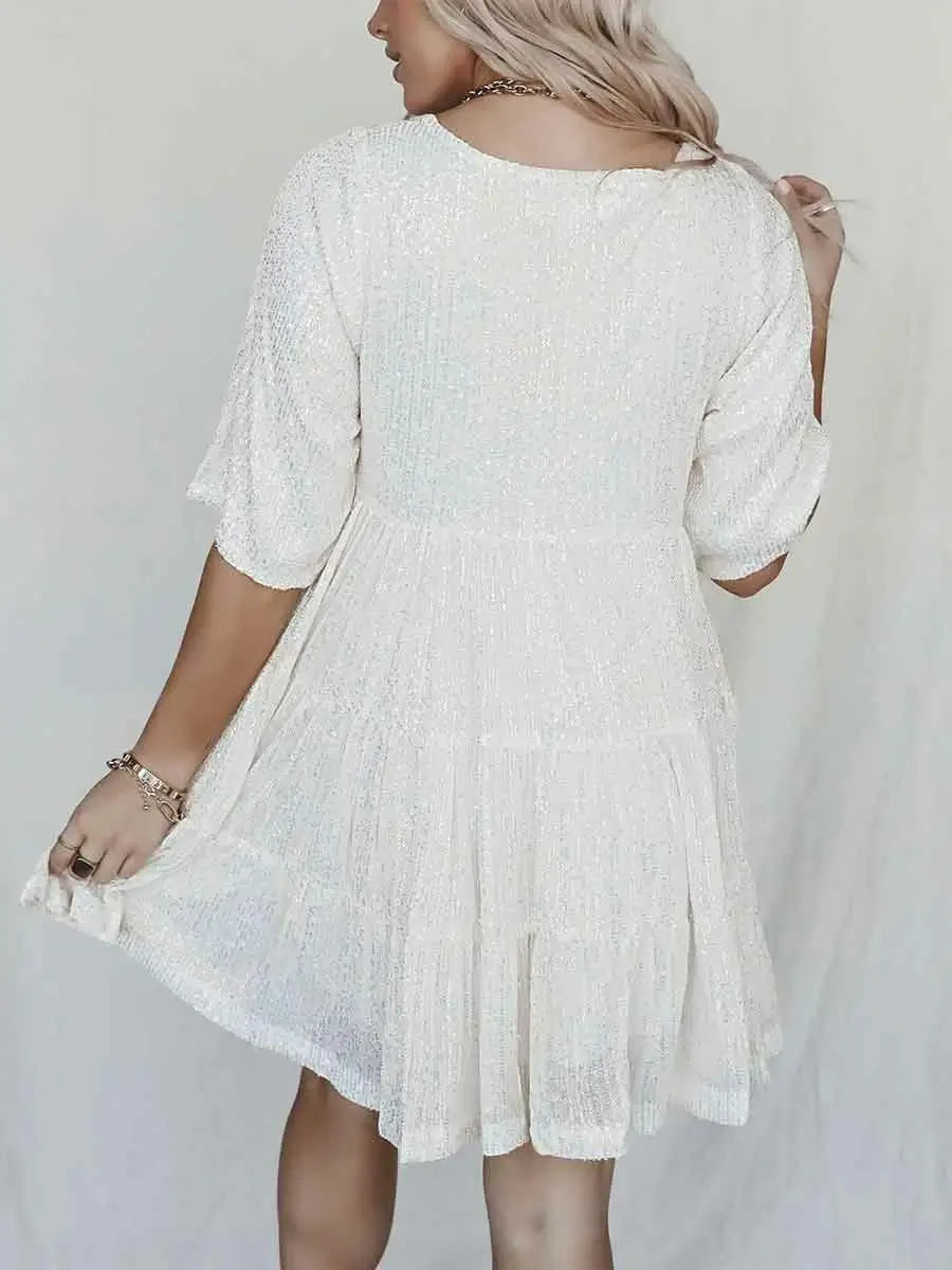 Layered Sequin High Waist Dress