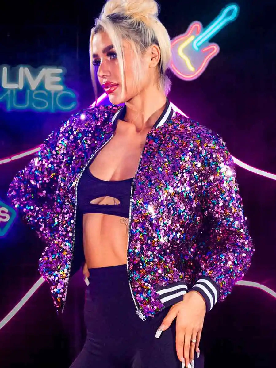 Sparkly Purple Long Sleeve Jacket
