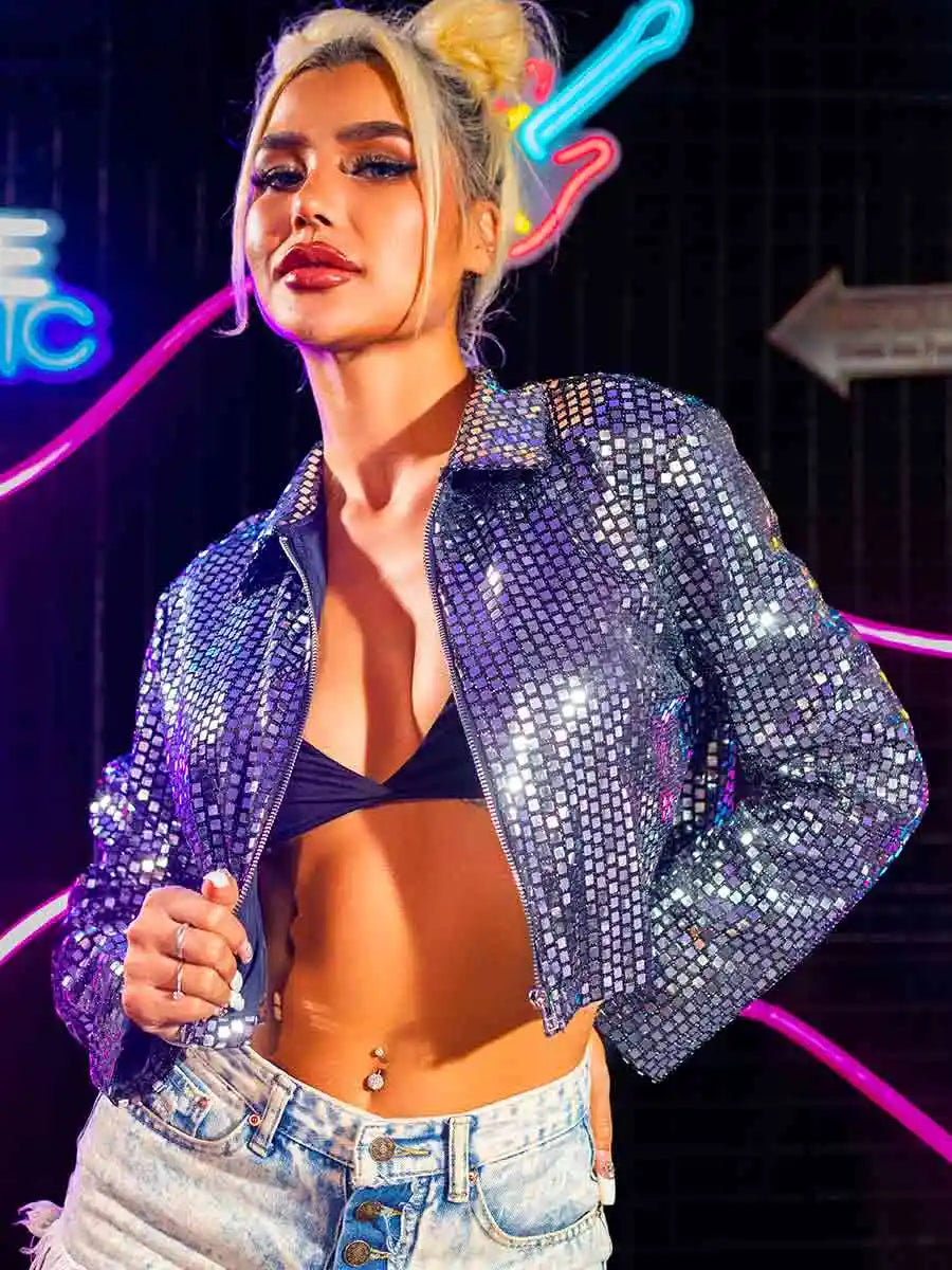Sparkly Silver Sequin Jacket