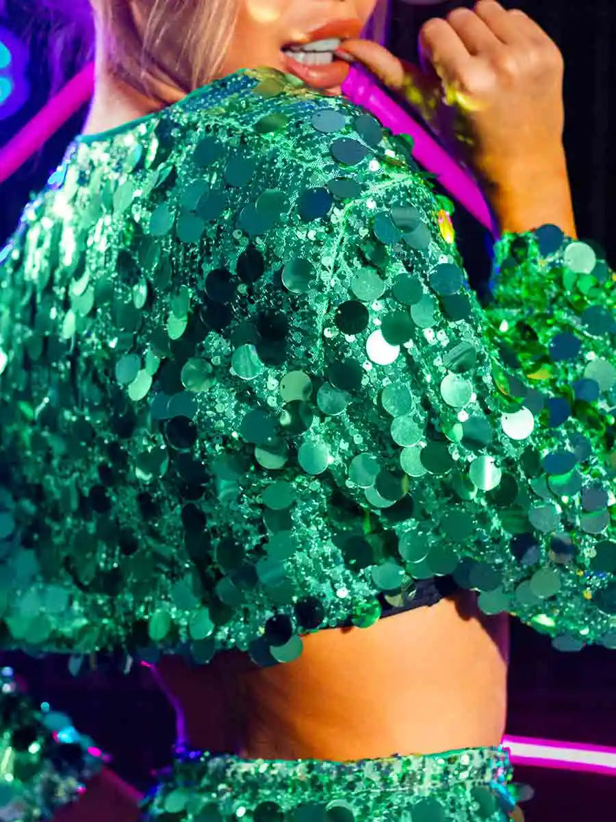 Shine in Green Sequin Jacket