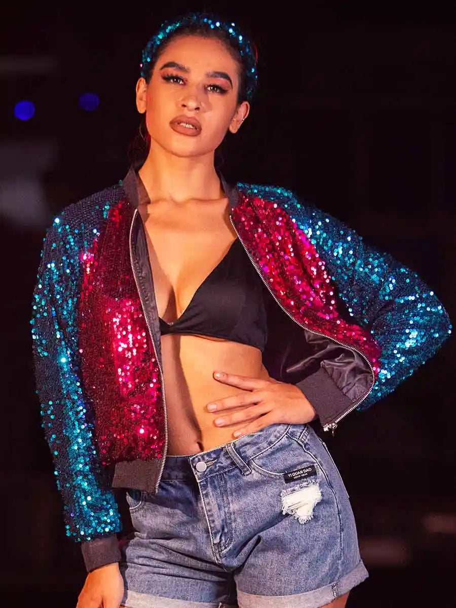 red sparkle jacket