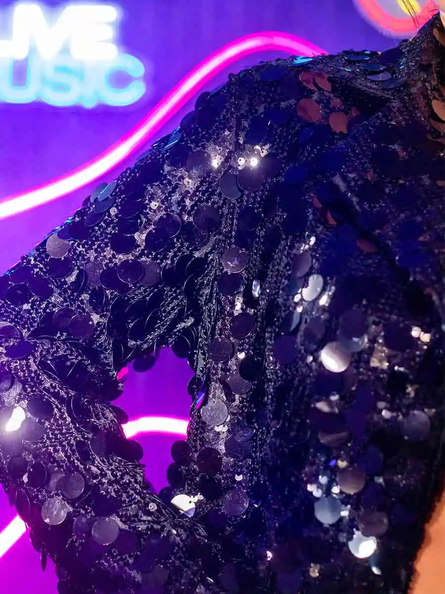 black sequin jacket women's