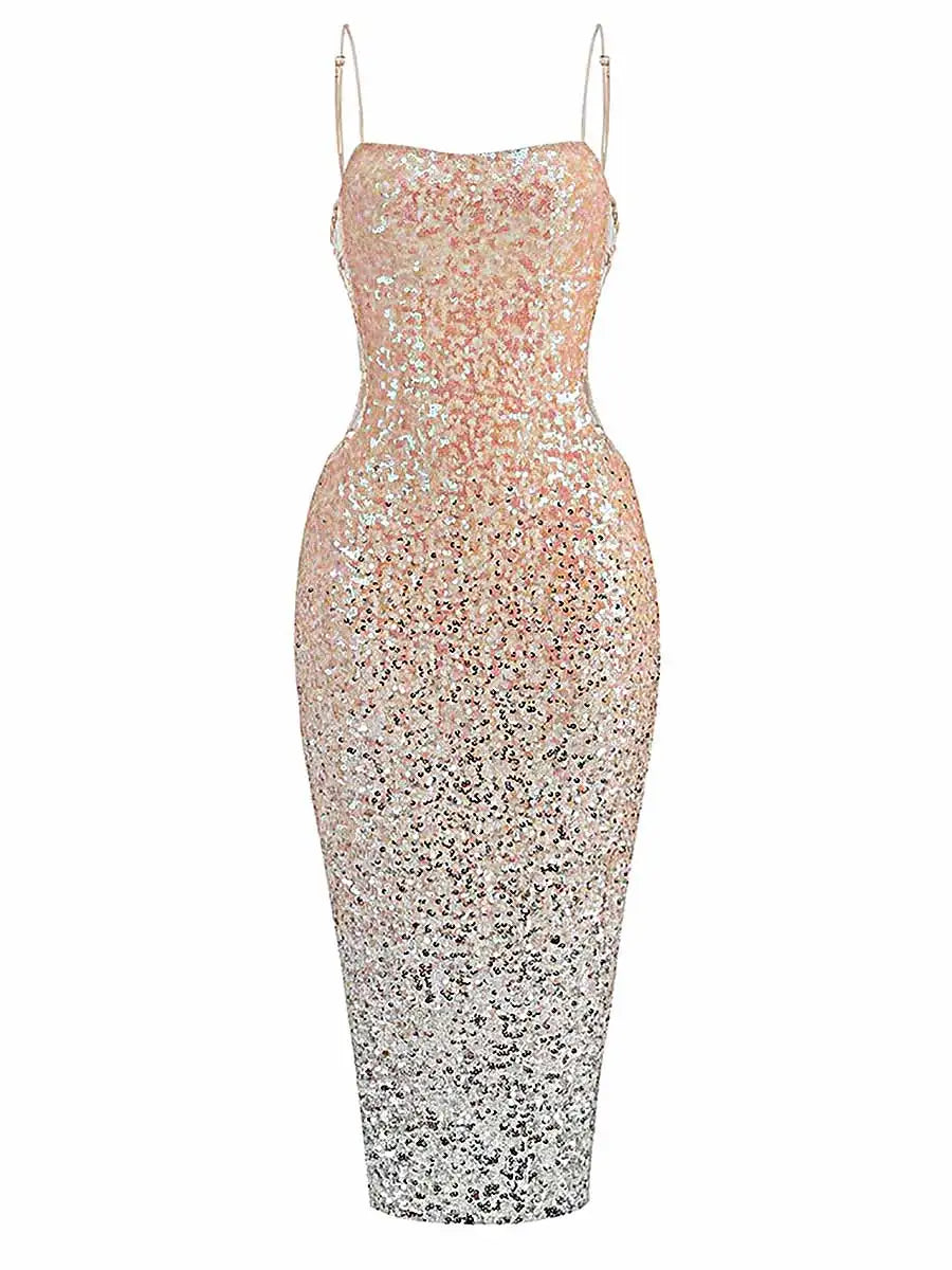 Sequin Ombre Midi Dress