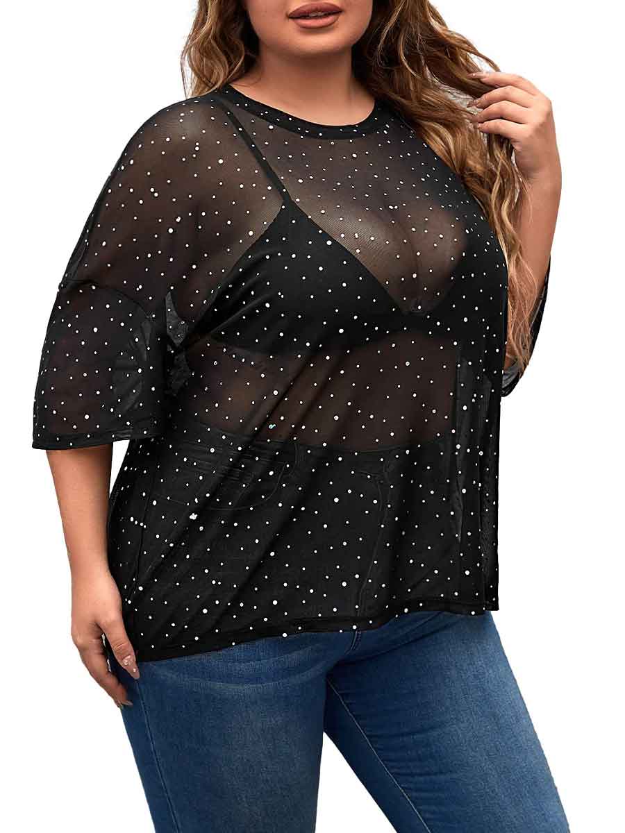 plus size rhinestone shirt
