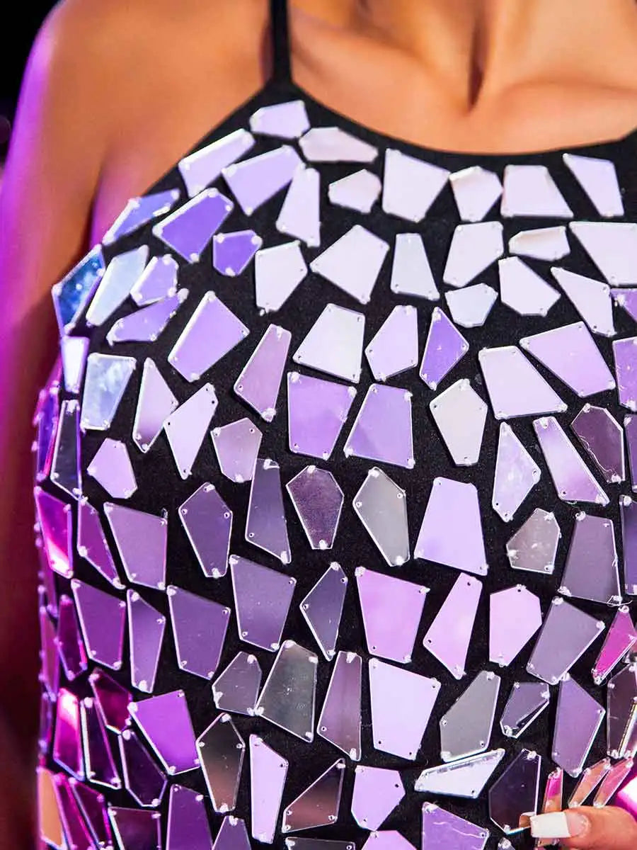 Stylish Sparkle: Acrylic Mini Sequin Bodycon Dress