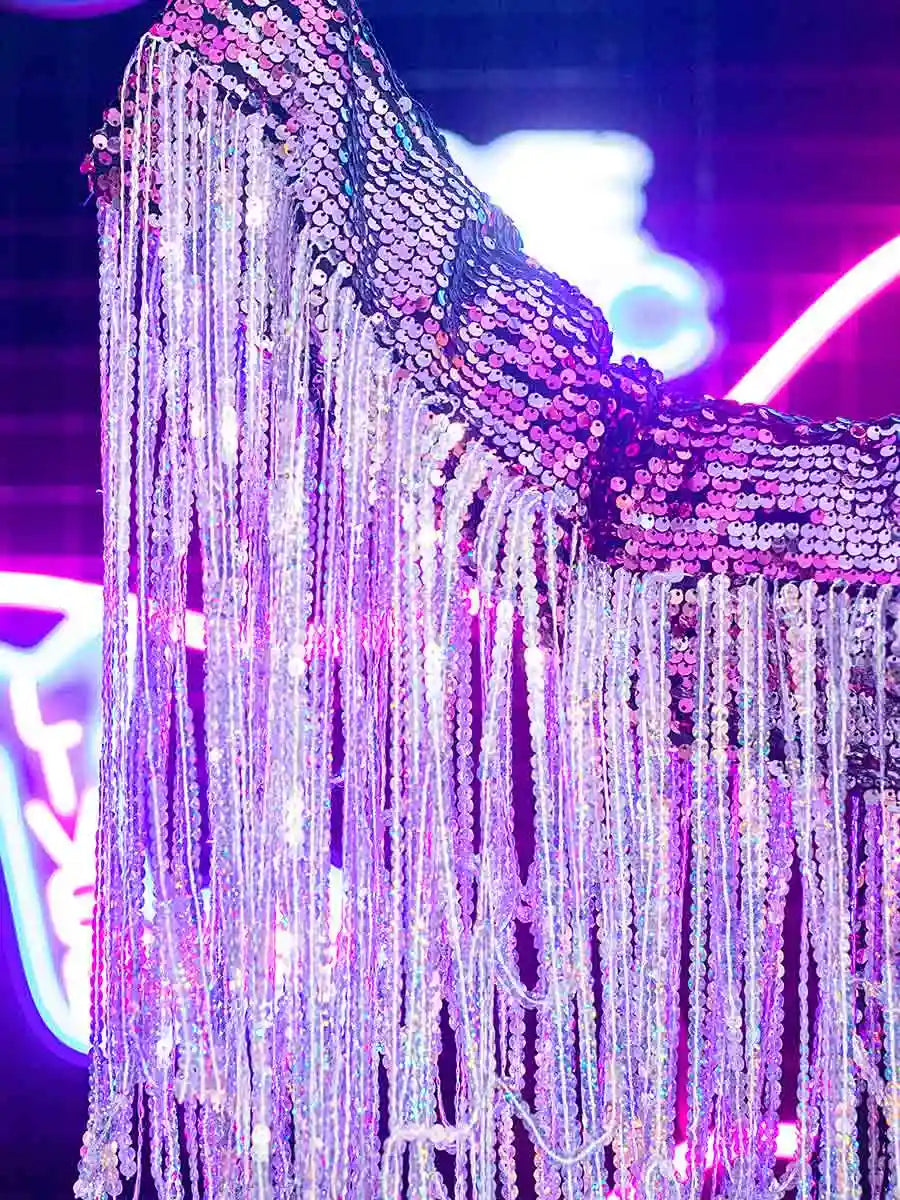 Sparkly Purple Fringe Set
