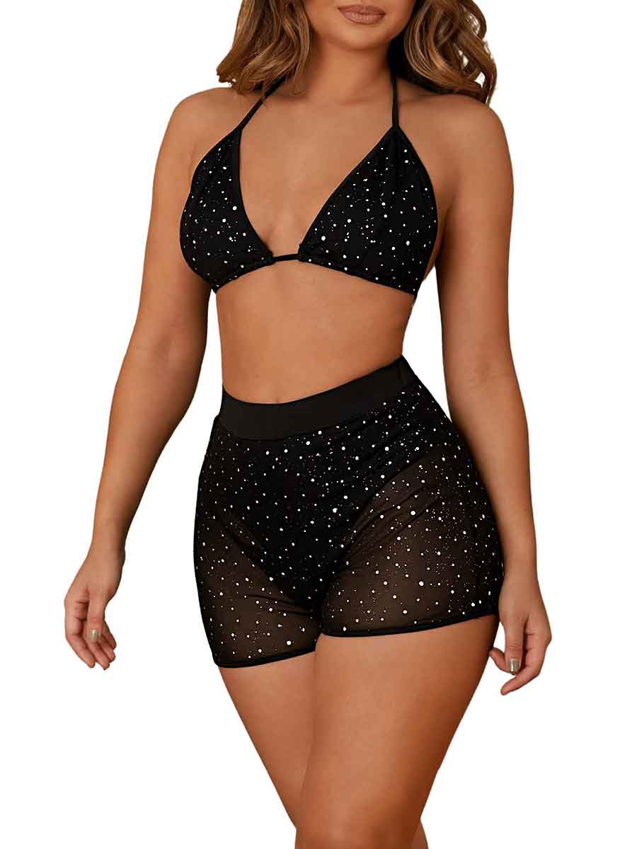 Black Rhinestone Suit