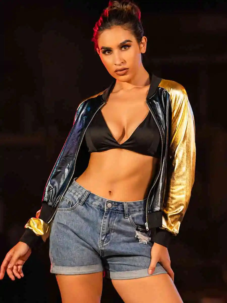 Gold sleeve reflective jacket