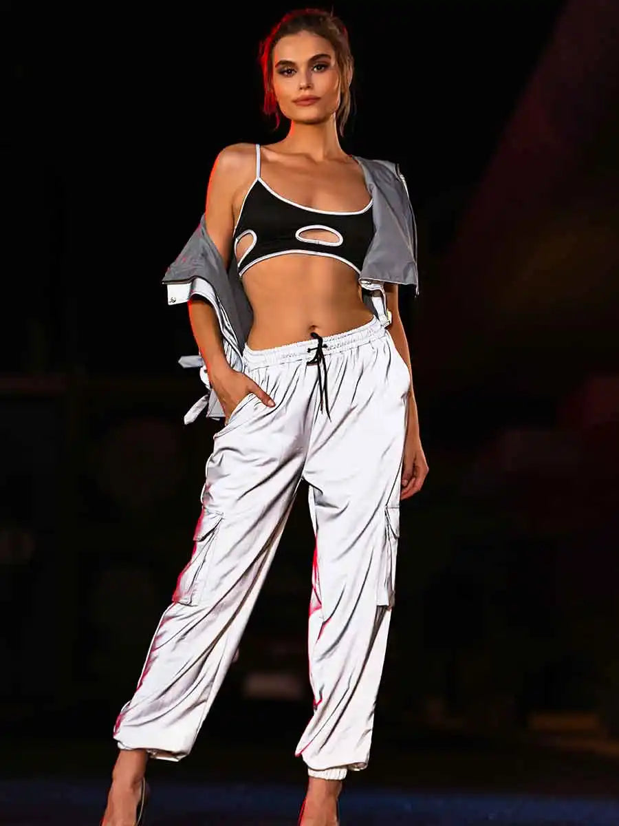 White two piece reflective set