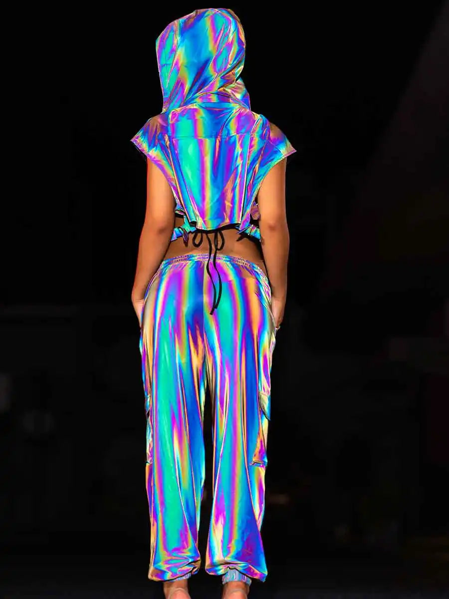 Aurora Blue two piece reflective set