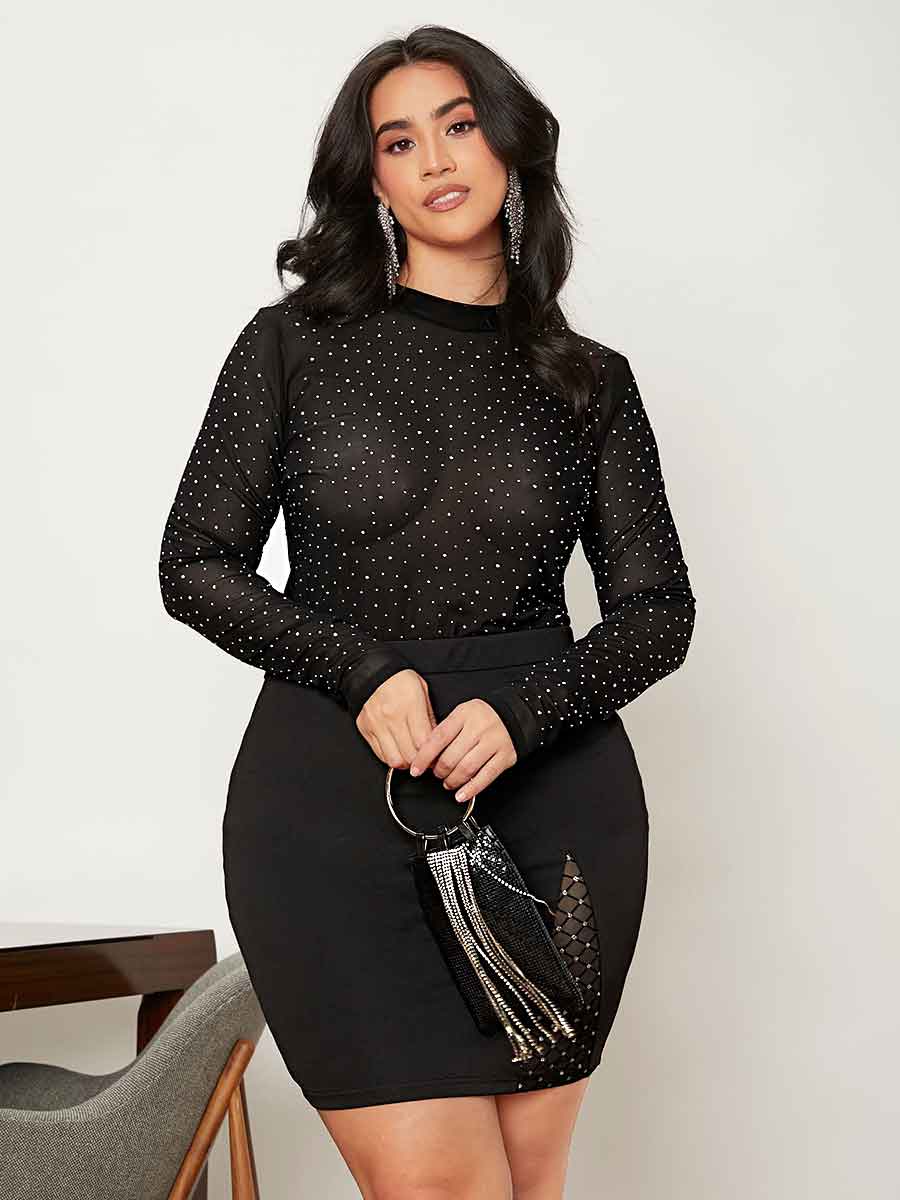 plus size rhinestone shirt