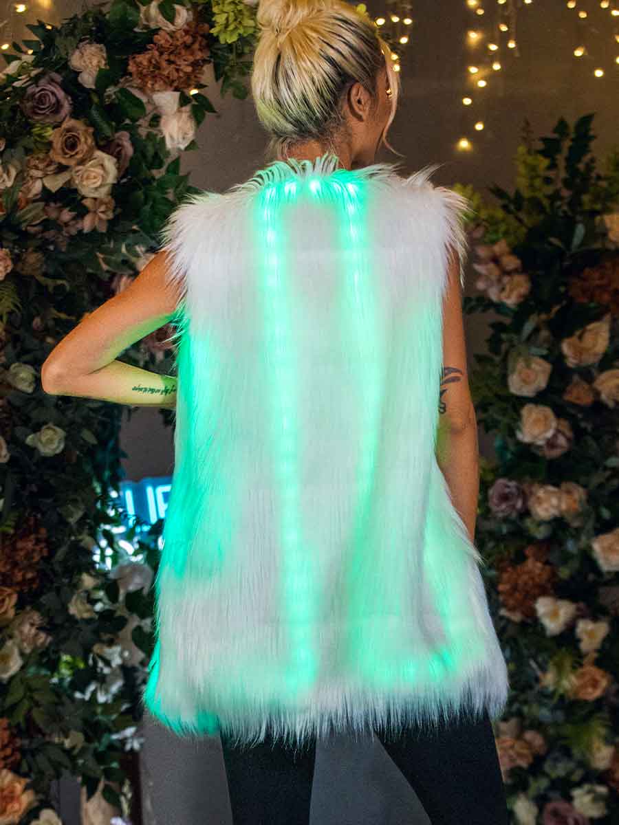 White Fur Luminous Vest