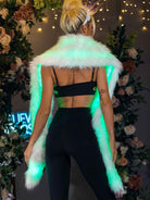 Light-up faux fur cape