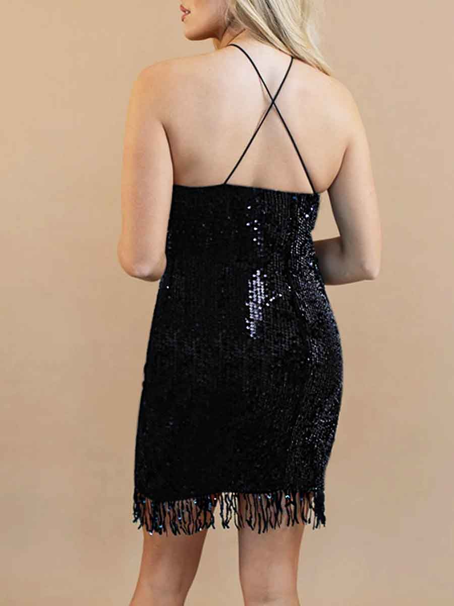 Sequin Tassel Bodycon Dress
