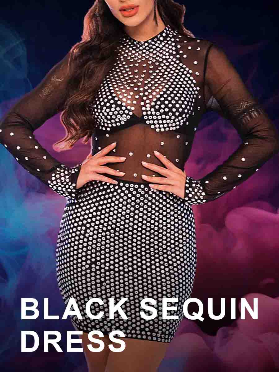 Black Sequin Dress