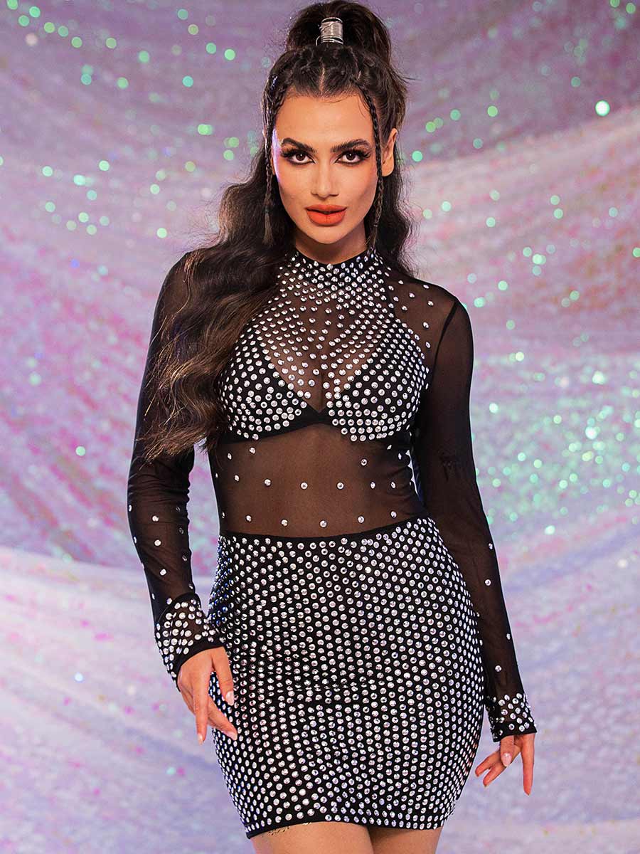 mesh sequin dress