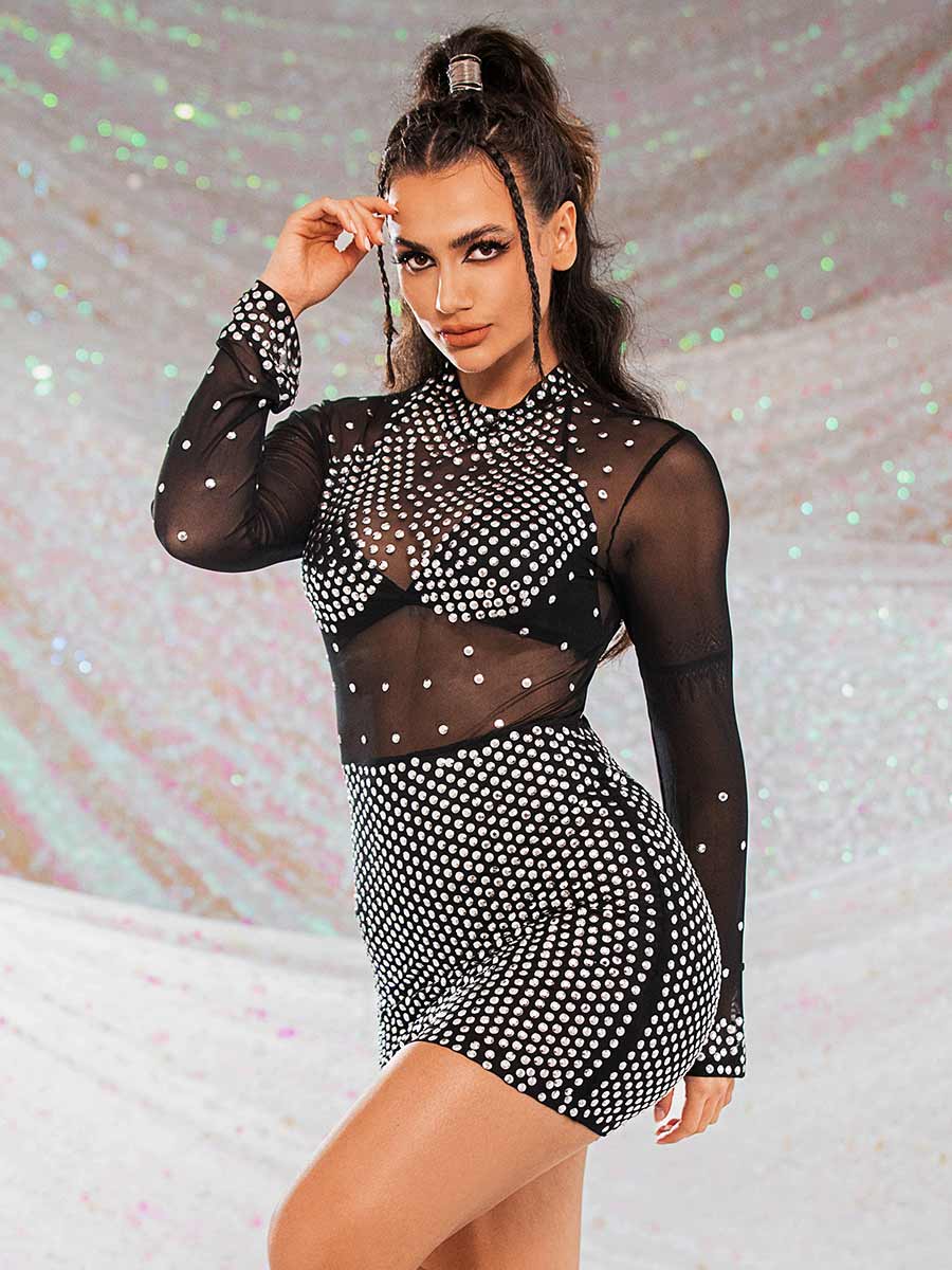 mesh sparkle dress
