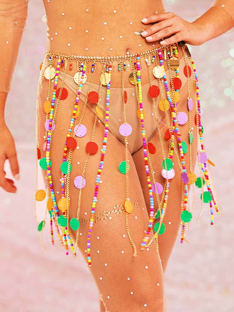 sequin tassel skirt