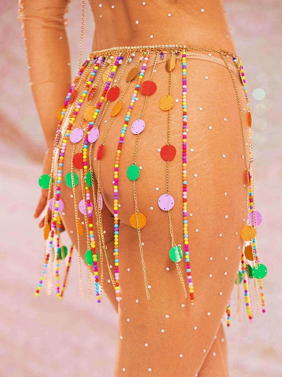 sparkly sequin tassel skirt