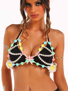 bohemian led beaded bra top