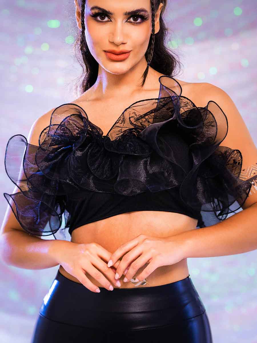 black Organza top