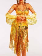 Gold Sequin Fringe Set