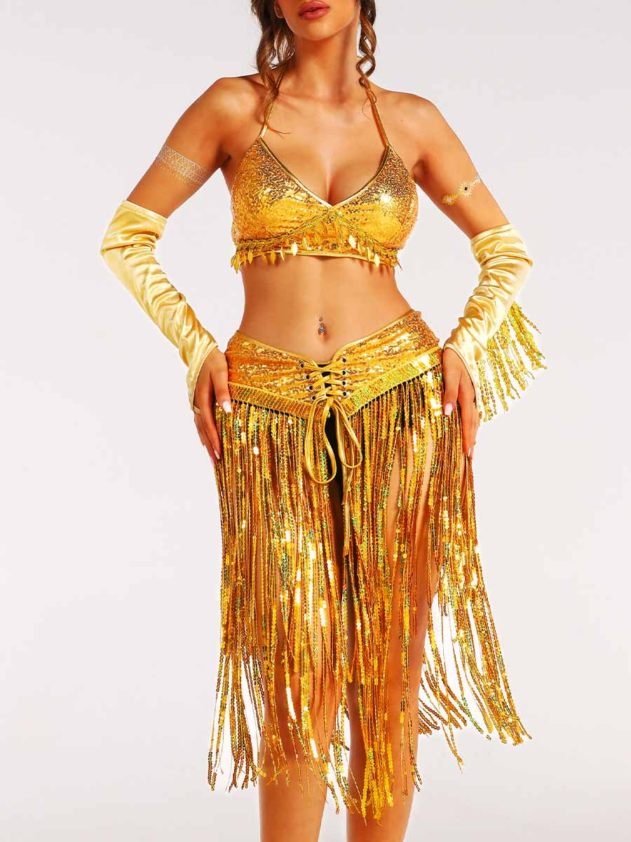 Golden Fringe Partywear