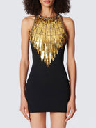 Slim Black Sequin Glitter Mini Dress