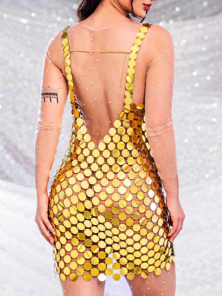 Gold Sparkly Mini Dress